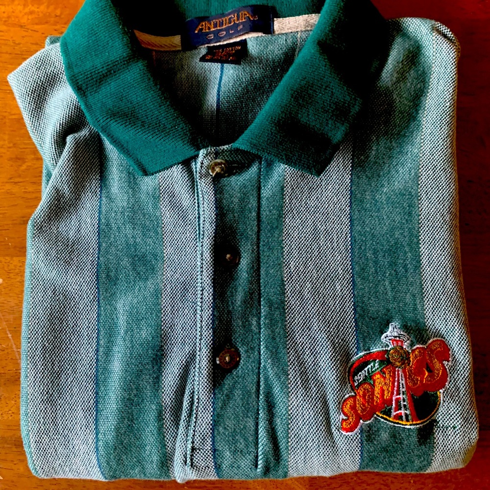 Vintage Antigua Seattle Super Sonics Polo Men’s Large
